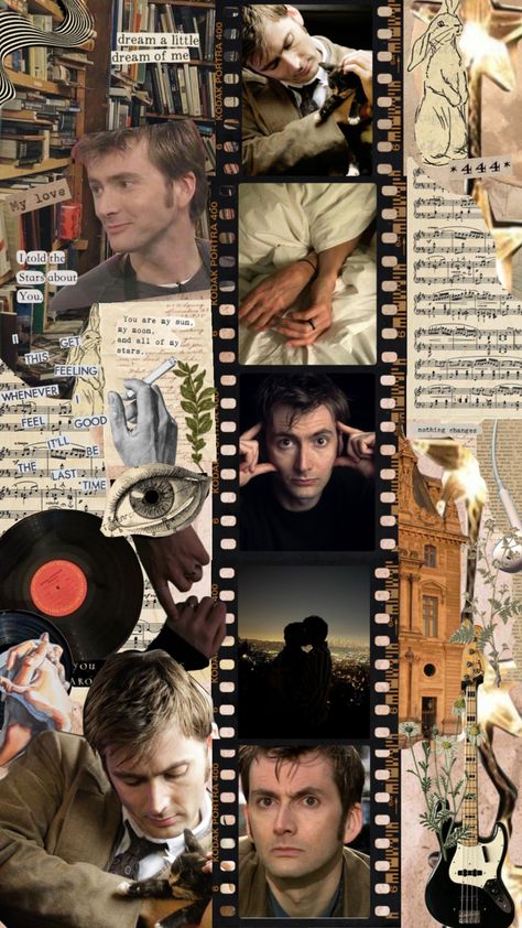 Created by alechardylovebot on Shuffles Doctor Who David Tennant Wallpaper, Doctor Who Wallpaper David Tennant, Aesthetic Doctor Who Wallpaper, Doctor Who Aesthetic David Tennant, Doctor Who Collage Wallpaper, Doctor Who Wallpaper, Barty Crouch Jr, Doctor Who 2005, David Tennant Doctor Who