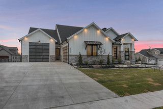 illume - Transitional - Exterior - Salt Lake City - by Alair Homes - Salt Lake | Houzz Alair Homes, Transitional Exterior, Porch And Balcony, Outdoor Lounge Set, Patio Landscaping, Kitchen Sink Faucets, Exterior House Colors, Outdoor Landscaping, Fireplace Accessories