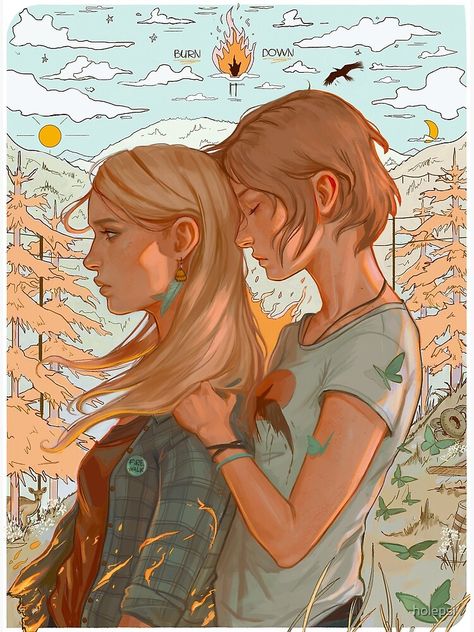 "Burn It Down" Poster by holepsi | Redbubble Life Is Strange Fanart, Life Is Strange 3, Chloe Price, Lesbian Art, Lgbt Art, Arte Sketchbook, Wow Art, Life Is Strange, Weird Art