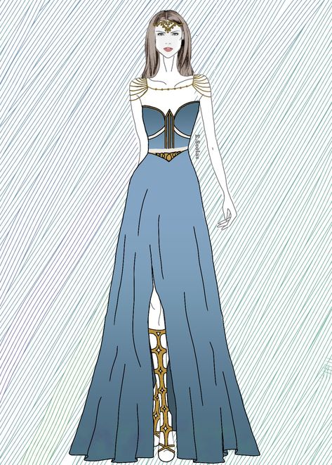 Asgard Dress Goddesses, Asgardian Dress Goddesses, Asgardian Goddess, Asgardian Dress, Avengers Dr, Goddess Greek, Avengers Fanfic, Woman Long Dress, Egyptian Design