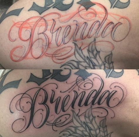 Brenda Tattoo, Tatto Name, Name Tattoos On Arm, Names Tattoo, Chicanas Tattoo, Realistic Rose Tattoo, Tattoo Lettering Styles, Cursive Tattoos, Graffiti Tattoo