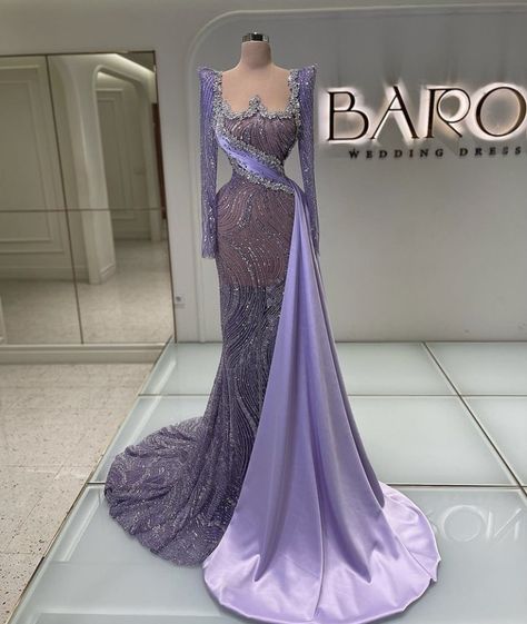 Purple Gown Elegant, Arabian Nights Prom Dress, Brocard Dress, Arabian Nights Prom, Snapchat Views, جورج حبيقة, Long Sleeve Mermaid Prom Dress, Designer Dresses Elegant, Award Show Dresses