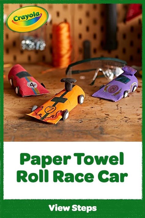 Start your engines & head off to the races! Speed on over to this race car craft made with a paper towel roll. Valentines Door Decorations Classroom, Race Car Craft, Cardboard Tube Crafts, Hot Air Balloon Craft, Paper Towel Crafts, Race Car Themes, Christmas Toilet Paper, Off To The Races, Paper Crafts Magazine