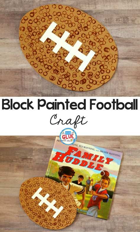 Preschool Football Craft, Sport Art Activities, Sports Theme Art, Super Bowl Crafts, Sports Lesson Plans, Super Bowl Activities, Football Activities, Painted Football, Sport Themed Crafts