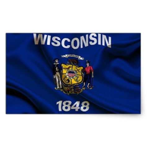 Wisconsin Flag Fabric Rectangular Sticker Wisconsin Flag, Native American Flag, Modern Metal Wall Art, Wisconsin State, Fabric Flags, Flag Sizes, Native American History, State Flags, American Pride