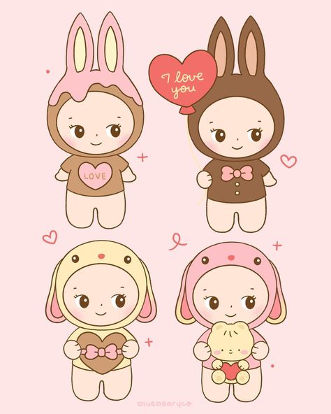 gifts of love 💗 were you able to snag any of the newest series? mine are supposed to come today and I’m hoping for the lop holding a teddy bear or the chocolate bunny with the balloon! 🧸🍫 Sonny Angel Illustration, Sonny Angel Art, Teddy Bear Sticker, Bunny Kawaii, Angel Illustration, Pretty School Supplies, Sticker Design Inspiration, Sonny Angels, Angel Drawing