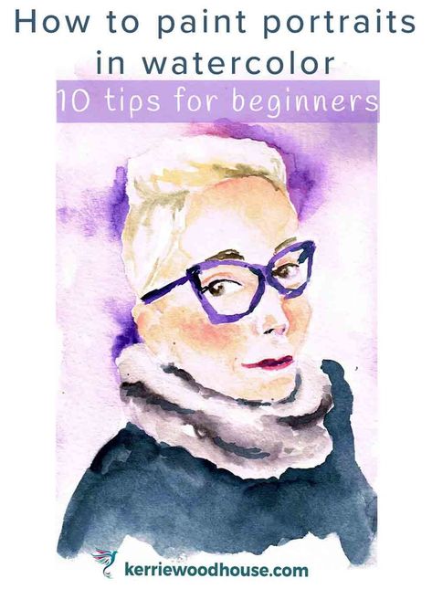 How to paint a portrait in watercolor Watercolour Faces Tutorial, How To Paint Watercolor Portraits, How To Paint Faces Watercolor, Watercolor People Tutorial, Watercolor Illustration Art, How To Watercolor People, Watercolor Faces, Watercolour For Beginners, Watercolour Tips