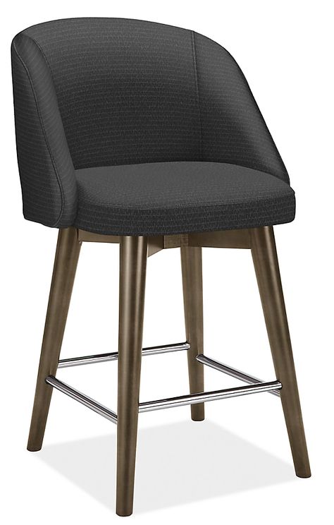 Cora Swivel Counter Stool in Holtz Charcoal with Charcoal Legs - Counter & Bar Stools - Dining & Kitchen - Room & Board Styling A Bookcase, Conference Room Chairs, Modern Counter Stools, Picture Frame Shelves, Swivel Counter Stools, Wood Room, Living Room Accent Tables, Counter Bar Stools, Room & Board