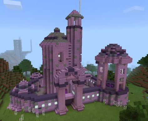 Minecraft Amethyst, Minecraft Building Ideas House, Castle Hall, Purple Castle, Minecraft Building Ideas, Minecraft Castle, Minecraft Inspiration, Minecraft Building, Building Ideas