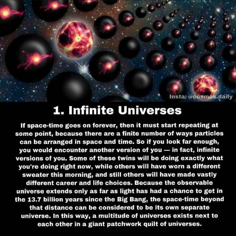 Parallel Universe Art, Cosmic Quotes, Science Facts Mind Blown, Physics Formulas, Infinite Universe, Astronomy Facts, Astronomy Science, Interesting Science Facts, Cool Science Facts