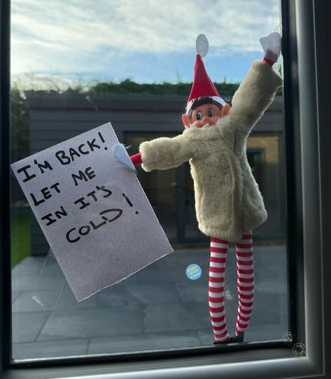 Elf On The Shelf New Arrival, Elf Im Back Ideas, Elf On The Shelf Arrival, Elf Ideas Easy, Elf Me, Awesome Elf On The Shelf Ideas, Elf Activities, Elf Fun, Its Cold