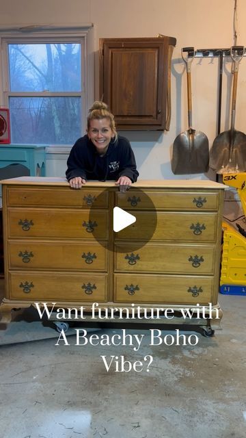 Stephanie Haley • Vintage Furniture Fixing + DIY on Instagram Drawer Restoration Ideas, Ideas For Old Dressers, Before And After Furniture Makeover Diy, Repurposed Furniture Before And After, Diy Western Dresser Makeover, Thomasville Dresser Makeover, Redoing Dressers Ideas Diy, Flip Dresser Diy, Goodwill Furniture Flip