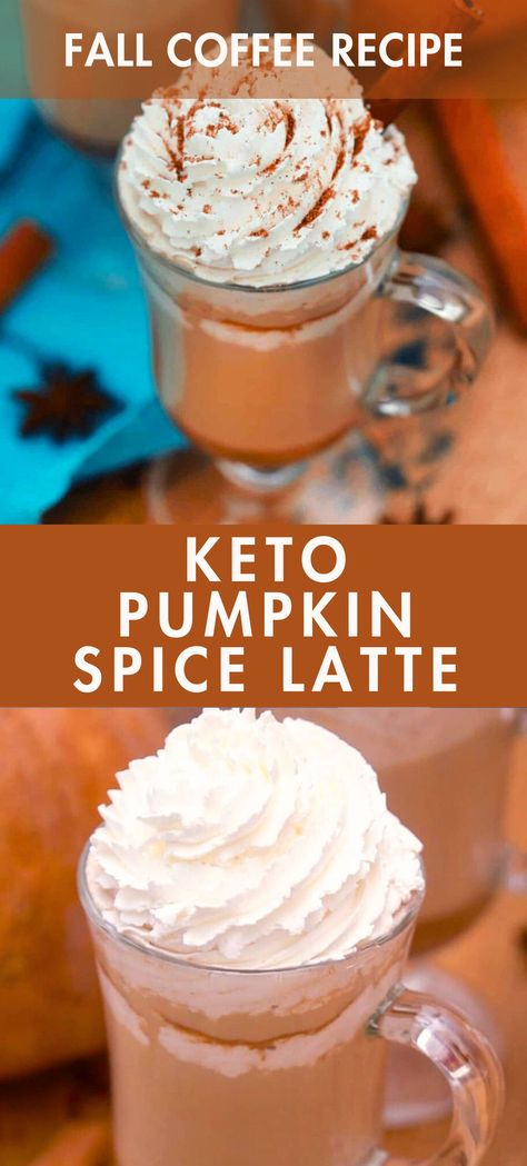 Sip on fall vibes with this Keto Pumpkin Spice Latte! Creamy, cozy, and low carb, it’s the perfect way to enjoy your favorite autumn flavor without the sugar. Easy to make and packed with all the pumpkin spice goodness! fall drinks | fall keto coffee Keto Pumpkin Spice Latte, Dolce Poche Calorie, Peace Love And Low Carb, Weight Watcher Desserts, Keto Coffee Recipe, Desayuno Keto, Dessert Oreo, Pumpkin Spiced Latte Recipe, Low Carb Drinks