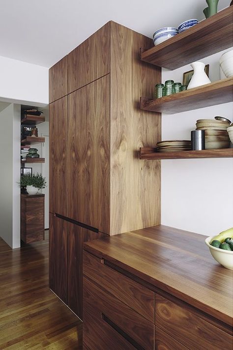 Teak Kitchen Cabinets, Teak Kitchen, Laundry Doors, Fisher Paykel, Modern Kitchen Cabinets, Kitchen Laundry, Kitchen Furniture Design, Apartment Furniture, Apartment Kitchen