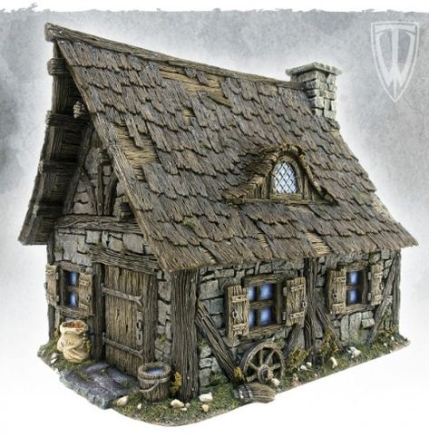 Tabletop World Cottage Tabletop World, Medieval Houses, Fairy Garden Houses, Fantasy House, Miniature Houses, Medieval Town, Stone Houses, Miniature House, Fairy Houses