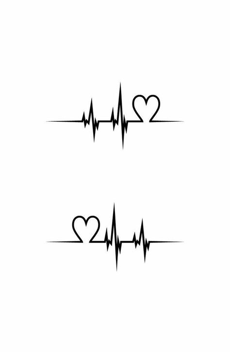 Heartbeat Tattoo With Name, A Heart Tattoo, Love Life Tattoo, Ekg Tattoo, Heartbeat Tattoo, Music Tattoo Designs, Bff Tattoos, Doodle Tattoo, Heart Tattoo Designs