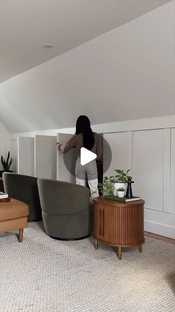 The biggest reason why I got the swivel chairs 😊. On top of that, they are so comfortable, great quality and nicely designed at an ama... | Instagram Hidden Storage Wall, Band Practice Room, Knee Wall Storage, Storage Doors, Practice Room, Tudor Home, Band Practice, Garage Attic, Knee Wall