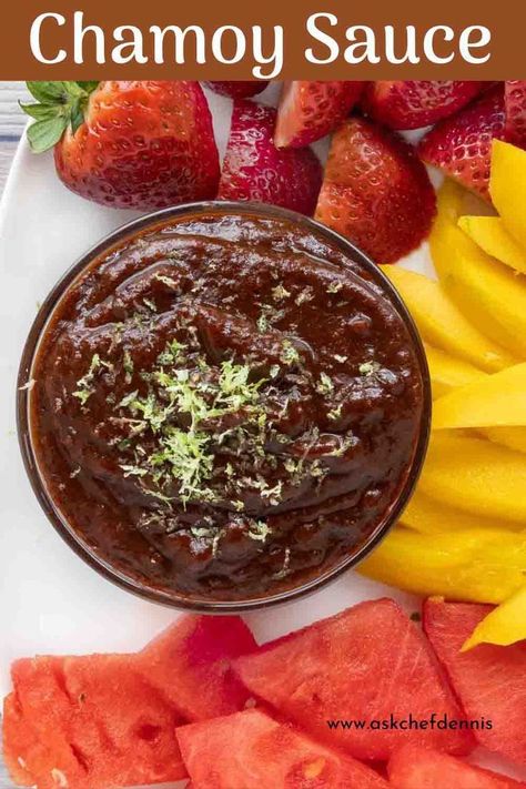 You’re going to love our Homemade Chamoy Sauce. This versatile Mexican sauce is the perfect combination of sweet, sour, savory, and spicy. Drizzle Chamoy sauce over fresh fruit, ice cream, and pound cake for a special treat. Homemade Chamoy, Slow Cooker Mexican Recipes, Chamoy Sauce, Restaurant Style Recipes, Dried Chili Peppers, Mexican Sauce, Light Meals, Fruit Ice Cream, Caribbean Food