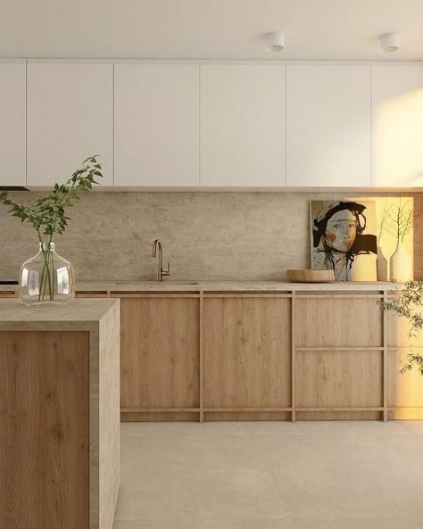 Japandi Kitchen Design, Japandi Kitchen, Japandi Home, Kabinet Dapur, Japandi Interior, Kitchen Room Design, Design Room, Kitchen Inspiration Design, Minimalist Kitchen