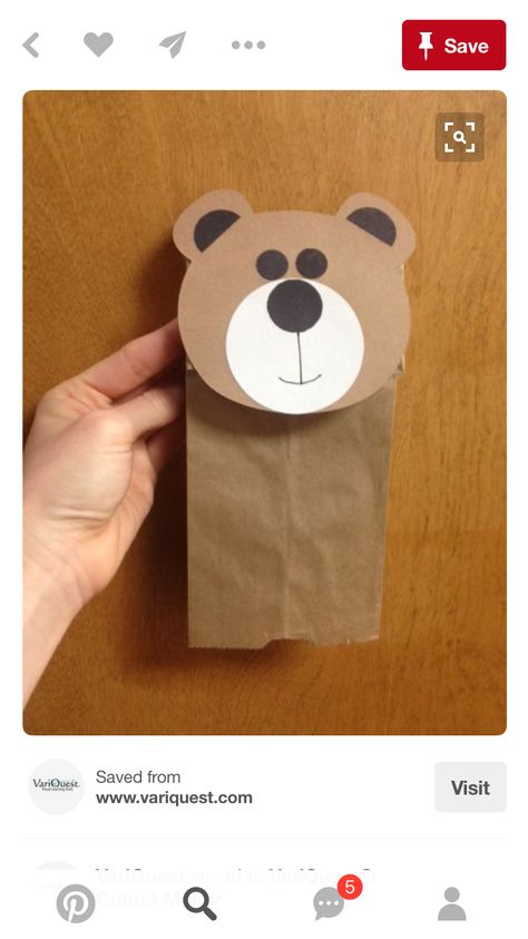 Bear Crafts Preschool, Bear Puppet, Bear Activities, Bag Puppet, Teddy Bear Crafts, Bear Craft, Storytime Crafts, Teddy Bear Day, Paper Bag Crafts