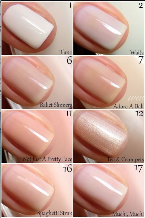 Nail Polish For Natural Nails, Neutral Essie Nail Polish Shades, Natural Looking Shellac Nails, Manicure Ideas For Pale Skin, Neutral No Chip Nail Colors, Opi Sheer Gel Polish, Best Natural Nail Color, Natural Looking Nail Polish, No Polish Nails Natural