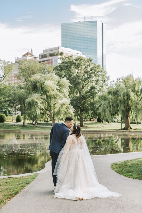 A joyful St. Cecelia's downtown Boston wedding Cobalt Blue Suit, Boston Elopement, Boston Public Garden, Downtown Boston, Small Weddings, Bridal Cape, Boston Wedding, Bride Flowers, England Wedding