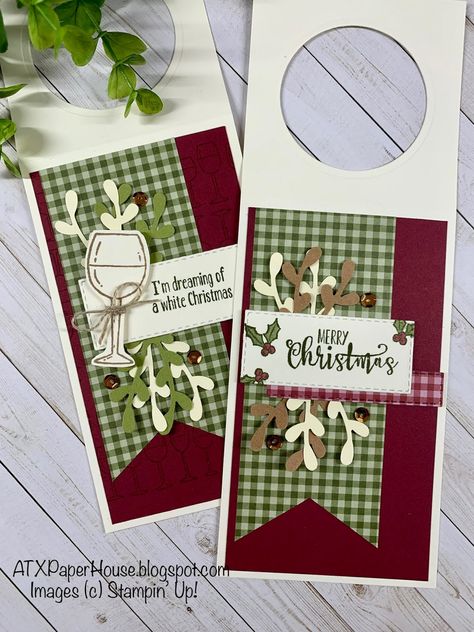 Stampin\' Pretty Pals Sunday Picks 11.03 - Angela Slutz Wine Bottle Gift Tags, Wine Gift Tags, Bottle Gift Tags, Xmas Tags, Wine Bottle Topper, Mary Fish, Wine Bottle Tags, Stampin Pretty, Christmas Wine Bottles