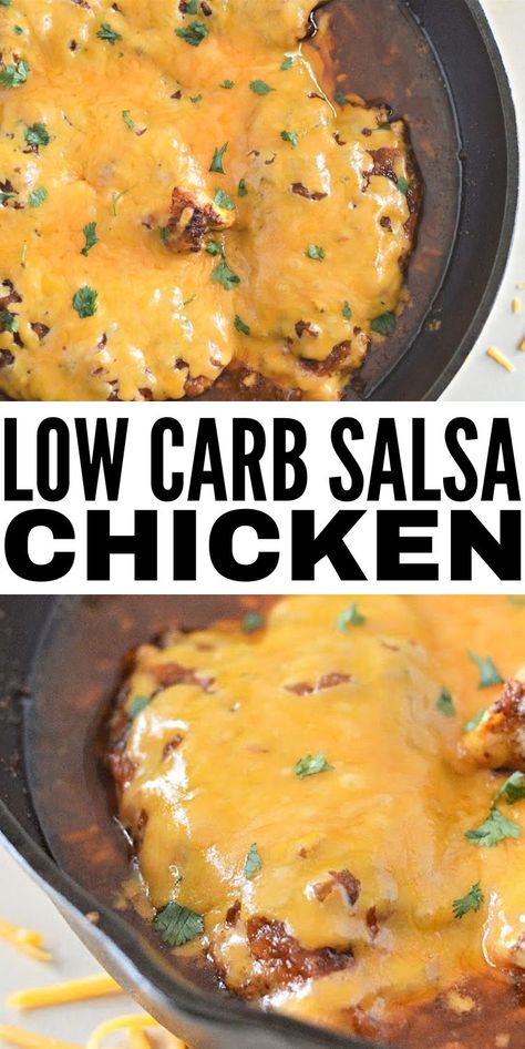 Low-Carb Salsa Chicken #lowcarbsalsachicken #salsachicken Low Carb Salsa Chicken, Low Carb Low Salt Meals, Chicken Breast Low Carb Recipes, Low Carb Low Salt Recipes, Bariatric Chicken Recipes, Low Carb Chicken Meals, High Protein Low Carb Dinner Recipes, Low Carb Ground Chicken Recipes, Keto Salsa Chicken