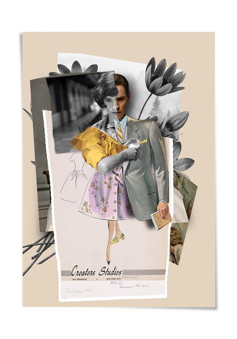 Trend: Collage Art | Create Danish Girl Movie, Fashion Portfolio Layout, Movie Collage, The Danish Girl, Poster Project, Fashion Illustration Collage, Mens Fashion Illustration, Fashion Design Sketchbook, Fashion Design Portfolio