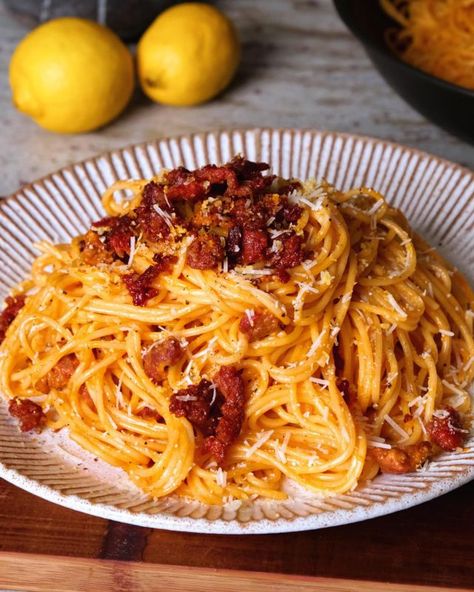 Chorizo Carbonara - The Good Bite Chorizo Carbonara Pasta, Chorizo Carbonara, Chargrilled Chicken, Carbonara Pasta, Chicken Pie, Chicken Fajitas, Mac N Cheese, Create Something, All Love