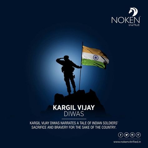 Kargil Vijay Diwas narrates a tale of Indian soldiers’ sacrifice and bravery for the sake of the country. Happy Kargil Vijay Diwas..! #Noken #Tiles #NokenTiles #Ceramic #Brand #FloorTiles #DoubleCharge #ceramictiles #HomeDecor #CeramicTile #LuxuryTiles #kargilvijaydiwas #KargilWar #OperationVijay #Pride #Courage #braveheros Kargil Vijay Diwas Creative Ads, Kargil Vijay Diwas, Vijay Diwas, Morning Friday, Good Morning Friday, Indian Air Force, Lord Shiva Hd Wallpaper, Army Life, Military Academy