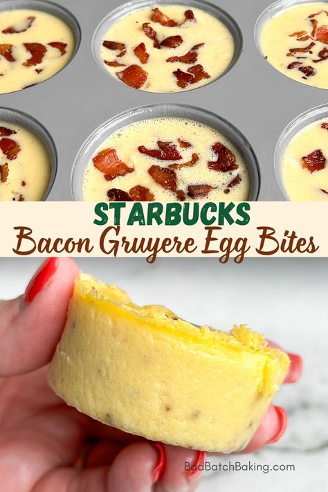 starbucks bacon egg bites Sous Vous Egg Bites, Sou Vide Egg Bites Recipe, Blender Egg Bites, Egg Cups Starbucks Copycat, Better Than Starbucks Egg Bites, Turkey Egg Bites, Sous Vide Egg Bites Oven, Egg Bites Baked, Starbucks Sous Vide Egg Recipe