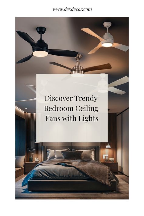 Discover trendy bedroom ceiling fans with lights. Trending Ceiling Fans, Bedroom Fan Ceiling, Bedroom Ceiling Fans, Kitchen Flooring Trends, Ensuite Bathroom Designs, Compact Kitchen Design, Modern Bedroom Colors, Bedroom Fan, Ceiling Fan Bedroom