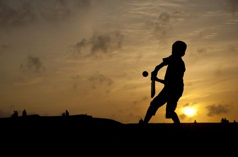 The Cricket Kid by Photosightfaces, via Flickr Gully Cricket, Cricket Photo, Cricket Time, Silhouette Photography, Bad Photos, Cow Art, Social App, Photoshoot Inspiration, Image Photography