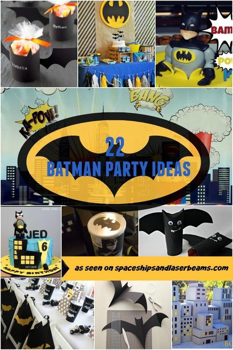 22 Batman Party Ideas Batman Party Games, Batman Party Ideas, Batman Birthday Party Ideas, Birthday Superhero Party, Lego Batman Birthday Party, Superhero Party Ideas, Batman Party Supplies, Batman Themed Birthday Party, Lego Batman Birthday