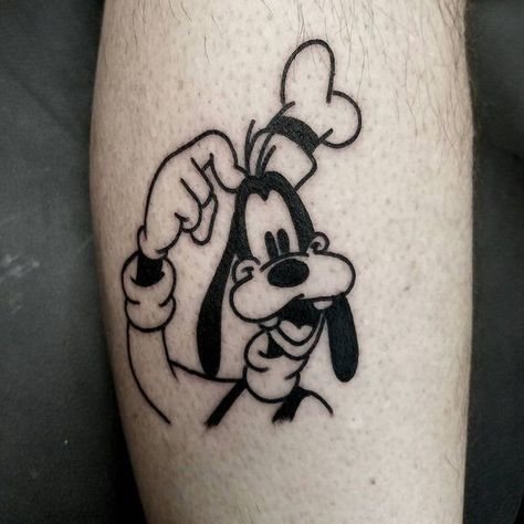 Goofy Tattoos, Cute Disney Tattoos, Mickey Mouse Tattoo, Year Tattoo, Mouse Tattoos, Cartoon Character Tattoos, Disney Tattoo, Incredible Tattoos, Badass Tattoos