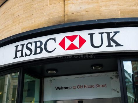 HSBC UK bank, 100 Old Broadgate Street branch. London UK. May 16th 2020: HSBC UK bank, 100 Old Broadgate Street branch. Name logo sign above main entrance doors stock images Bank Facade, Hsbc Logo, Hsbc Bank, London Bank, Credit Card Tool, Bank Logo, Banks Logo, London Now, Main Entrance Door