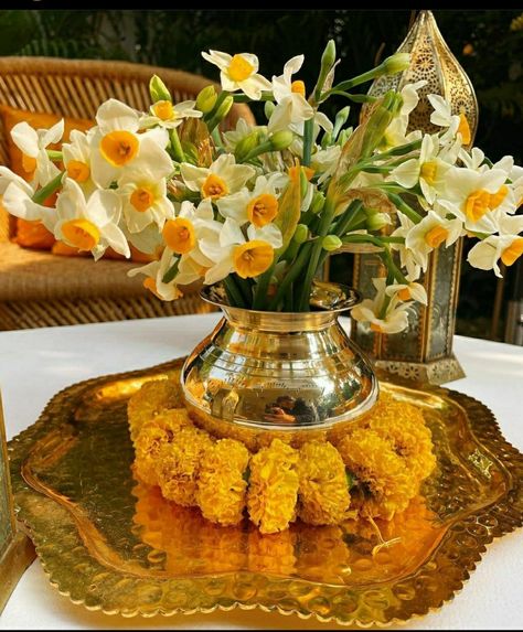 Indian Wedding Tablescape, Indian Floral Arrangements, Deepavali Decoration, Indian Floral Decor, Indian Inspired Decor, Diwali 2022, Mandir Decoration, Indian Table, Home Flower Decor