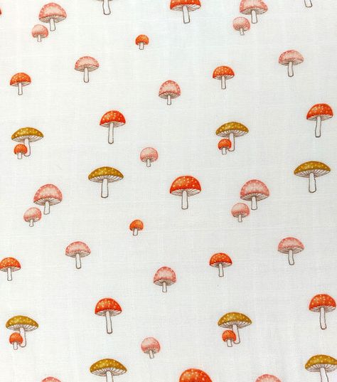 Woodland Mushroom Swaddle Organic Nursery Cotton Fabric | JOANN Mushroom Nursery, Organic Nursery, Baby Fabric, Kids Fabric, Free App, Joanns Fabric And Crafts, Quilt Bedding, Projects For Kids, Craft Stores