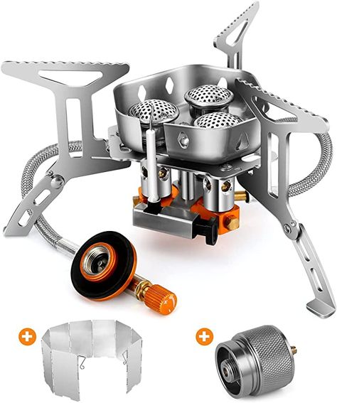 Amazon.com: Odoland 6800W Windproof Camp Stove Camping Gas Stove with Windscreen, Fuel Canister Adapter, Piezo Ignition, Carry Case, Portable Collapsible Stove Burner for Outdoor Backpacking Hiking and Picnic : Sports & Outdoors Portable Gas Stove, Camping Gas Stove, Backpacking Stove, Ultralight Camping, Camping Gas, Kitchenware Set, Cooking Stove, Portable Heater, Gas Burners