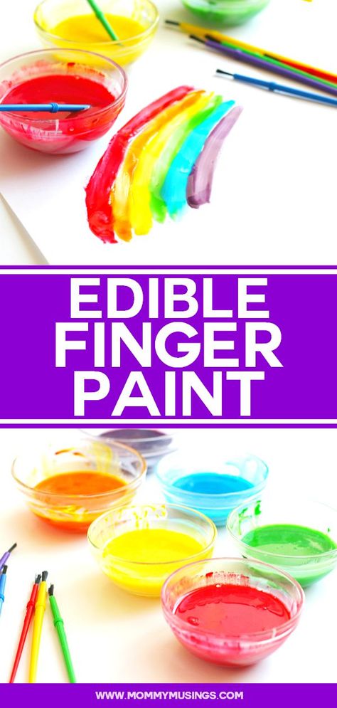 Taste Safe Crafts, Taste Safe Paint For Babies, Taste Safe Paint, Intergenerational Activities, Baby Finger Paint, Finger Paint Recipe, Edible Finger Paint, Finger Painting For Toddlers, Baby Safe Paint