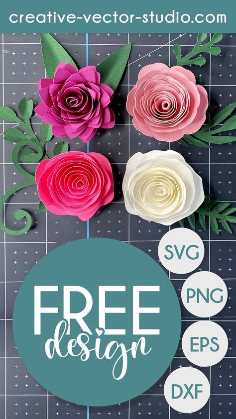 Rolled Flowers Cricut Free, Cricut Rolled Flowers Templates Free, Rolled Flowers Svg Free, Rolled Rose Svg Free, 3d Flowers Cricut Svg Free, Free Cricut Flower Templates, Flowers Cricut Svg, Free Rose Svg Files For Cricut, 3d Flower Svg Free