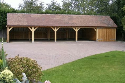 Timber Frame Garage, Carport Ideas, Timber Garage, Workshop Shed, Oak Framed Buildings, Support Velo, Garage Addition, Barn Pictures, Trough Planters