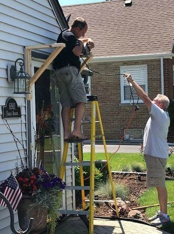 Your door needs this!  #howto #diy #diys #craft #crafts #crafting #howto #ad #handmade #homedecor #decor #makeover #makeovers #redo #repurpose #reuse #recycle #recycling #upcycle #upcycling  #unique Cedar Awning, Storm Door Makeover, Door Makeover Ideas, Awning Diy, Diy Decks, Copper Awning, Front Door Awning, Diy Awning, Door Awning