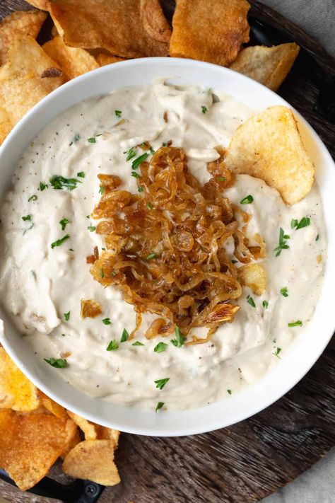 Jump to Recipe This post may contain affiliate links.   This vegan french onion dip is deliciously creamy with a rich cashew base and naturally sweet caramelized onions. It’s great as an appetizer served with chips, crackers or fresh veggies!  When it comes to appetizers, a delicious dip is always […] French Onion Dip Recipe, Onion Dip Recipe, Caramelized Onion Dip, Vegan French, Vegan Worcestershire Sauce, Vegetable Dip, Holistic Recipes, French Onion Dip, Onion Dip