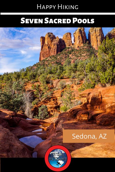 seven sacred pools hike in arizona 7 Sacred Pools Sedona, Seven Sacred Pools Sedona, Water Cave, Sedona Hikes, Sink Hole, Sacred Water, Arizona Road Trip, Life List, Arizona Travel