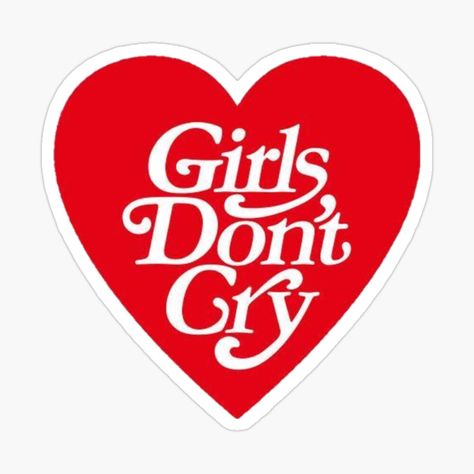 Girls Don't Cry, T Shirt Logo Design, Cage The Elephant, Black And White Stickers, Shirt Logo Design, 3d Stickers, Dont Cry, Heart Logo, Heart Stickers