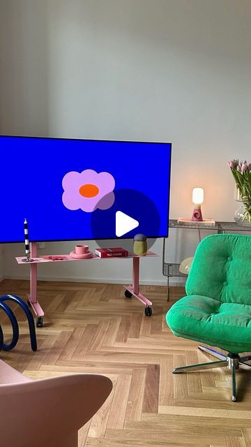 Don&Dandy on Instagram: "Introducing the latest gem in our living room! 🩷  The @pedestal TV stand is an absolute game-changer. We can move the screen around anytime and everywhere we want. 📺✨🌸 [ad]" May 7, Dandy, Game Changer, Tv Stand, Apple Tv, Screen, Interior Design, Living Room, Tv