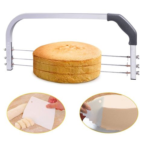 Bonviee Adjustable Cake Leveler Professional Layer Slicer Cutter 3 Blades Stainless Steel Review Gluten Free Vanilla Cake, Cake Leveler, Cake Slicer, Baking Equipment, Produk Apple, Best Coffee Maker, Gadgets Kitchen Cooking, Best Cake, Candy Desserts