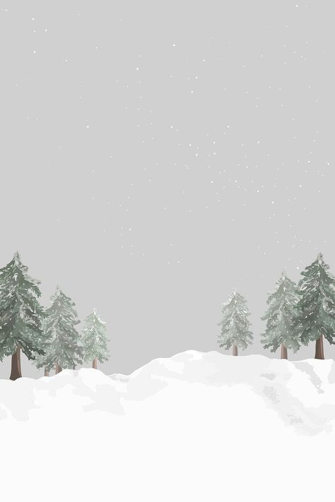 Aesthetic winter background, snowy forest, gray sky, design space vector | free image by rawpixel.com / Sasi Aesthetic Winter Background, Christmas Snow Background, Ipad Wallpaper Watercolor, Winter Wonderland Wallpaper, Winter Wallpapers, Snowy Background, Snow Background, Background Winter, Free Wallpaper Backgrounds